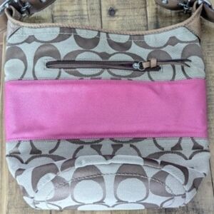 Coach Pink and Brown Crossbody Bag